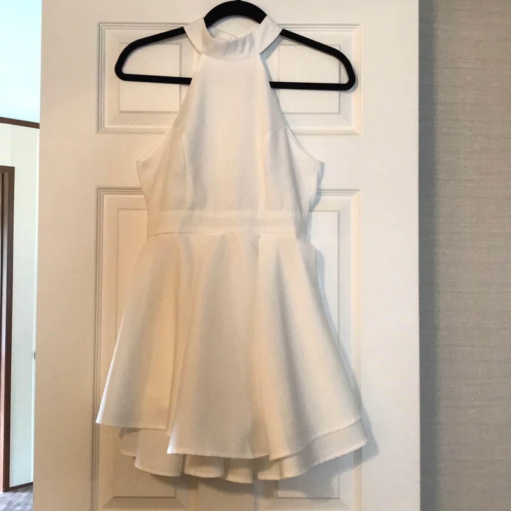 White fit and flare dress